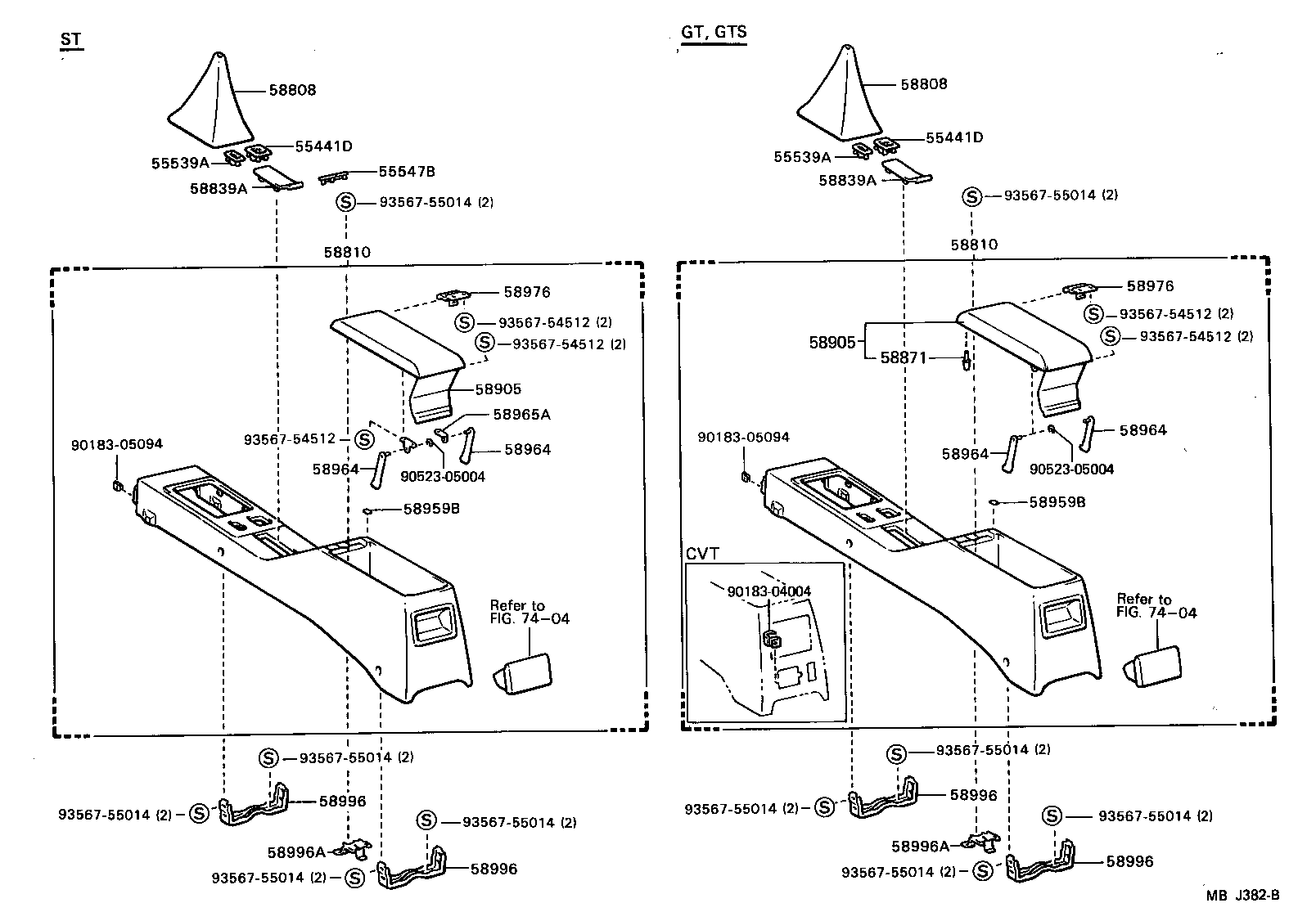  CELICA |  CONSOLE BOX BRACKET