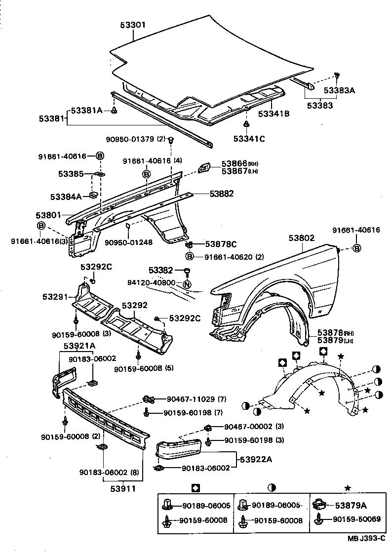  CELICA |  HOOD FRONT FENDER