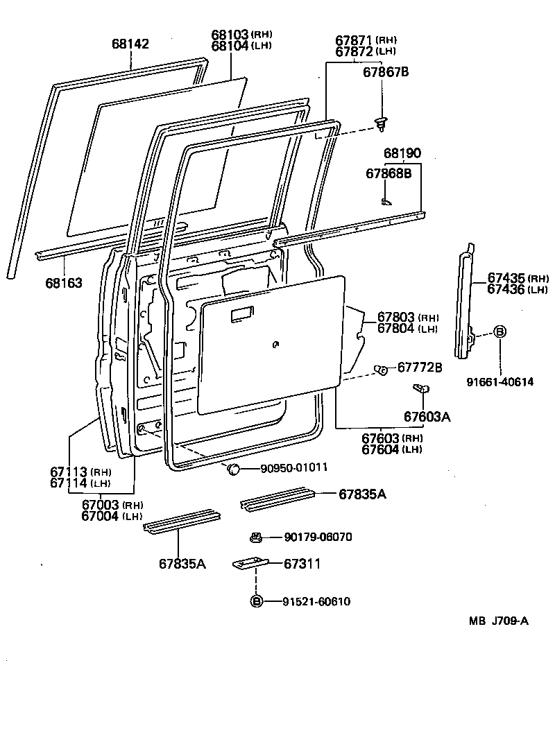  DYNA 100 |  REAR DOOR PANEL GLASS