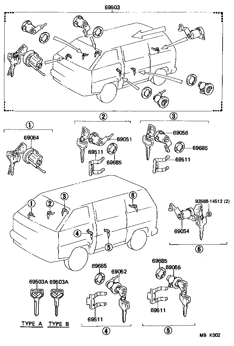  LITEACE VAN WAGON |  LOCK CYLINDER SET