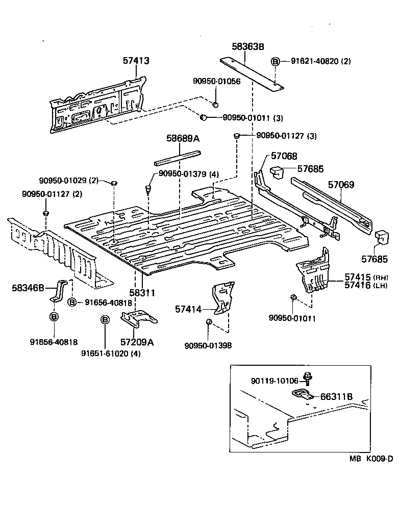 LITEACE VAN WAGON |  REAR FLOOR PANEL REAR FLOOR MEMBER