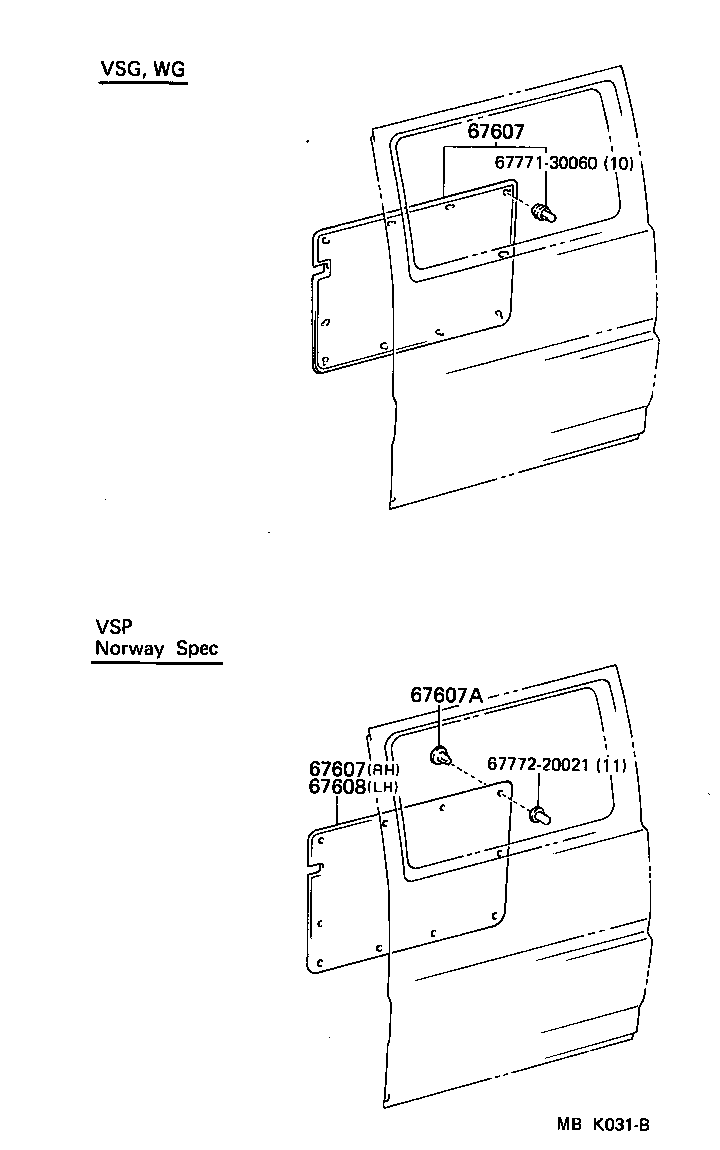  LITEACE VAN WAGON |  REAR DOOR PANEL GLASS