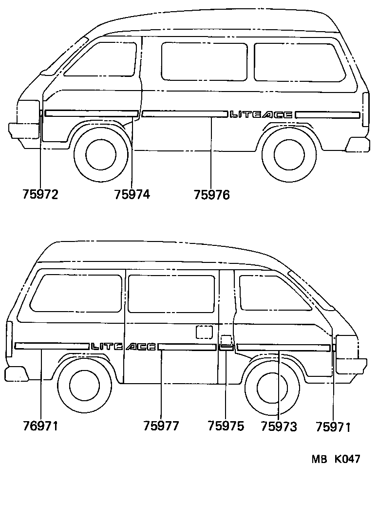  LITEACE VAN WAGON |  BODY STRIPE