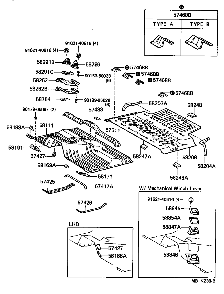  LAND CRUISER 60 |  FRONT FLOOR PANEL FRONT FLOOR MEMBER