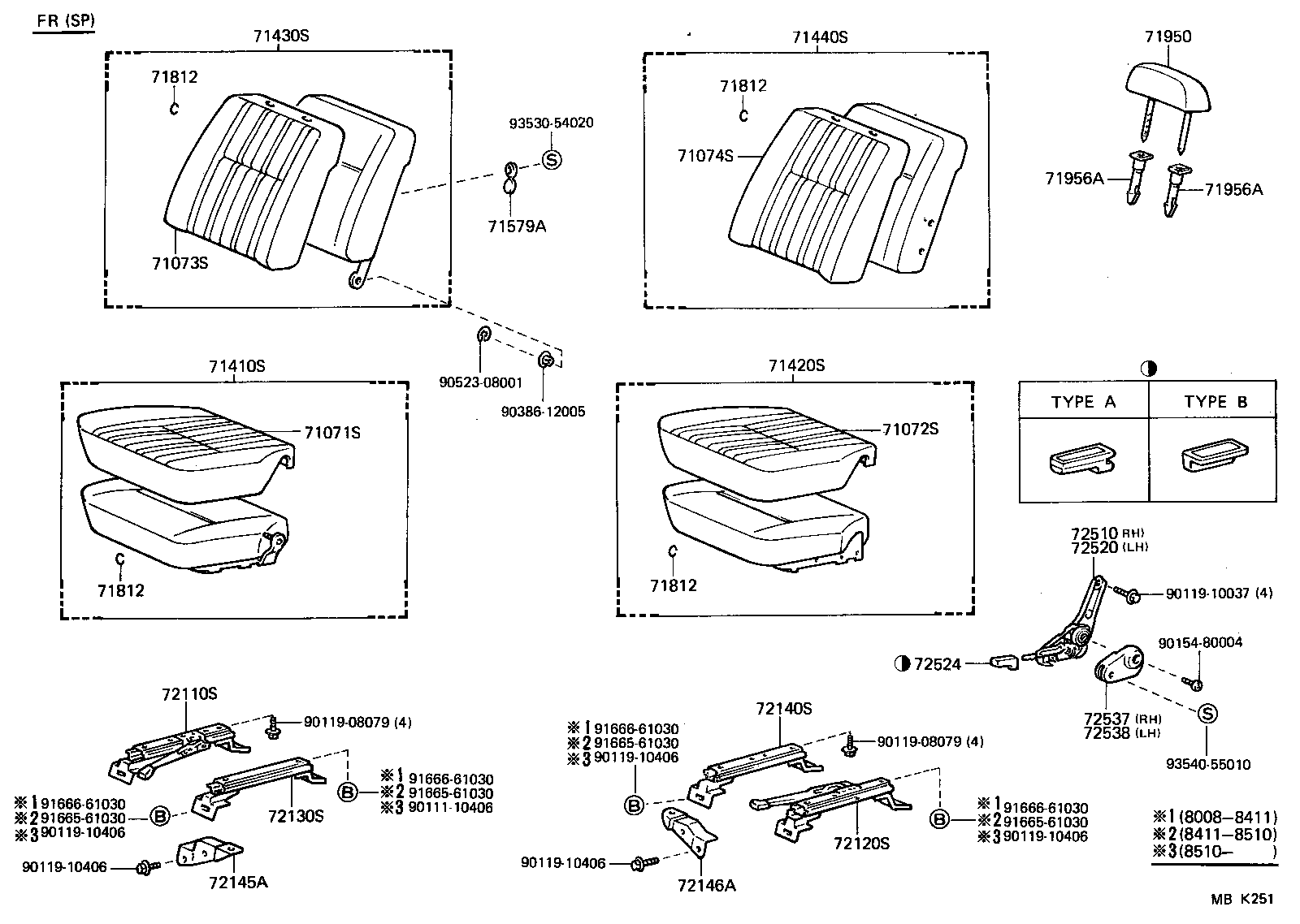  LAND CRUISER 60 |  SEAT SEAT TRACK