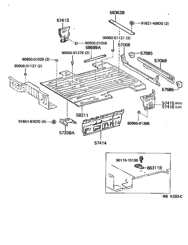  LITEACE VAN WAGON |  REAR FLOOR PANEL REAR FLOOR MEMBER