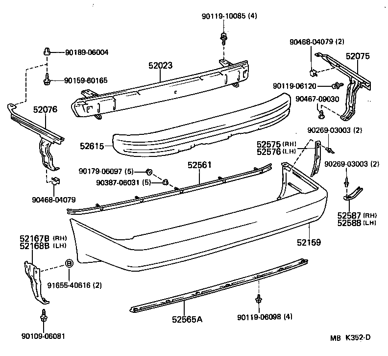  SUPRA |  REAR BUMPER BUMPER STAY