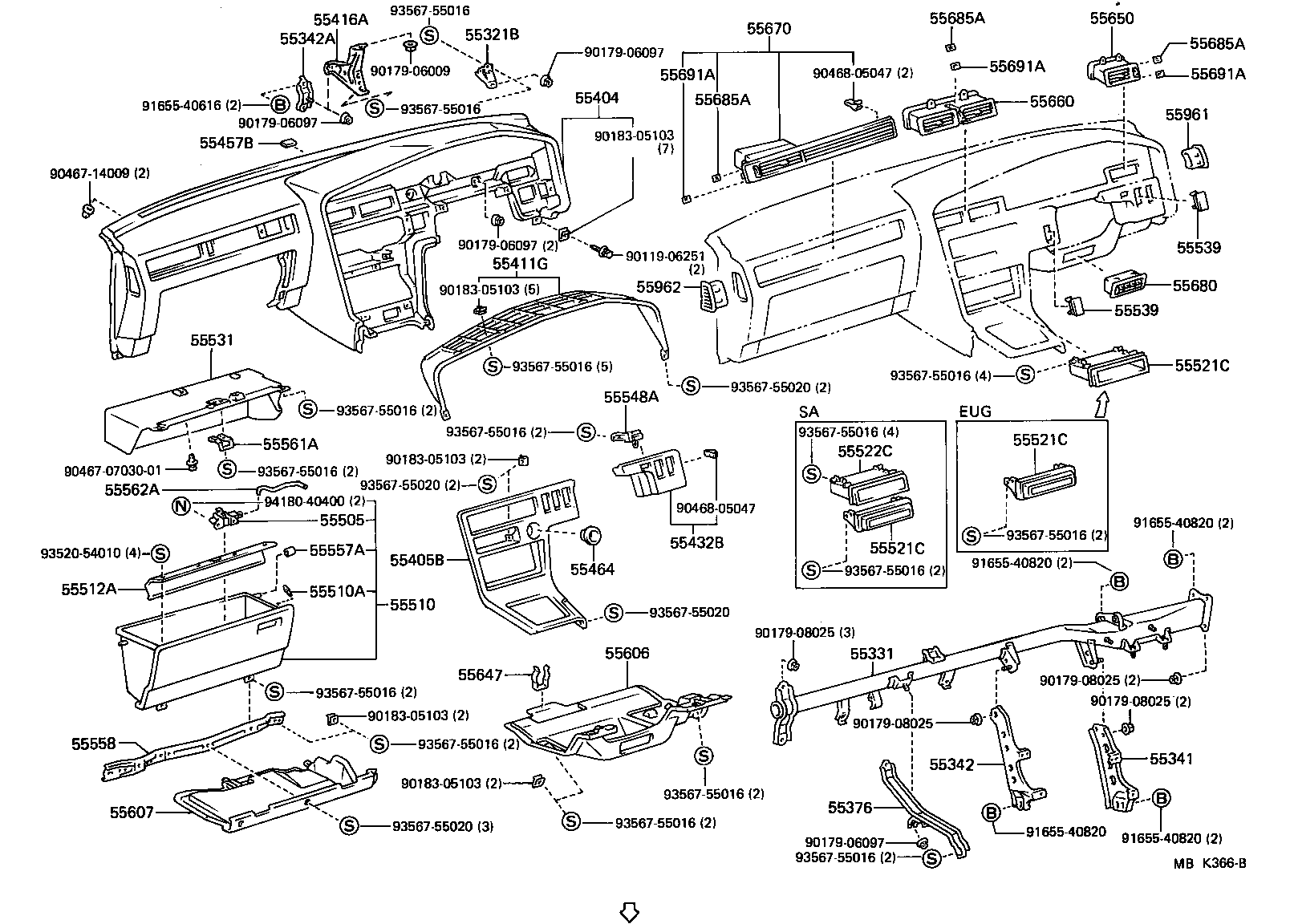  SUPRA |  INSTRUMENT PANEL GLOVE COMPARTMENT
