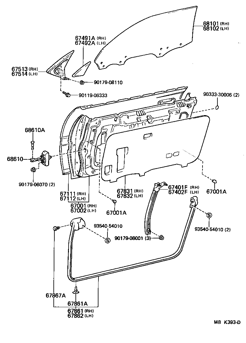  SUPRA |  FRONT DOOR PANEL GLASS