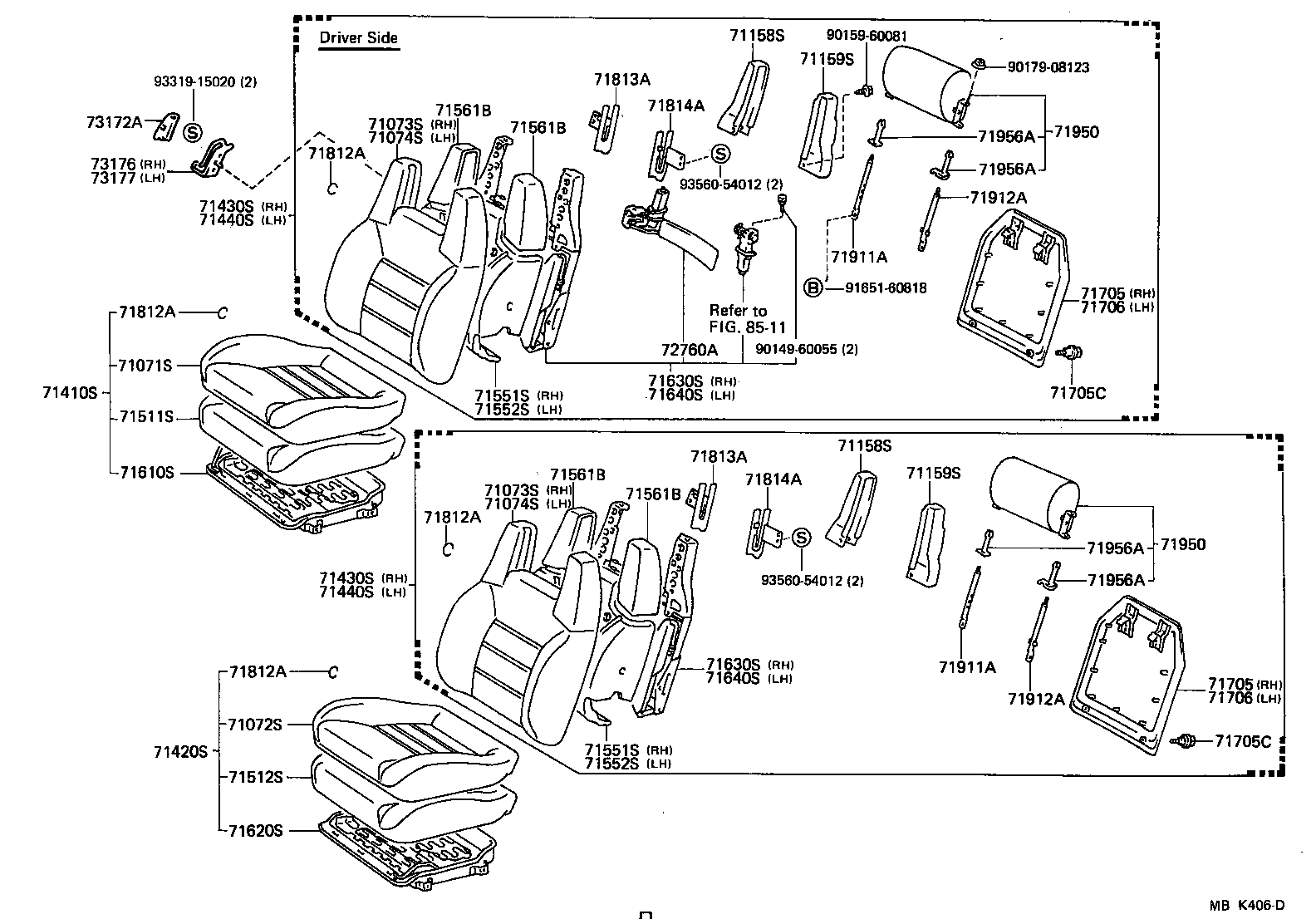  SUPRA |  FRONT SEAT SEAT TRACK
