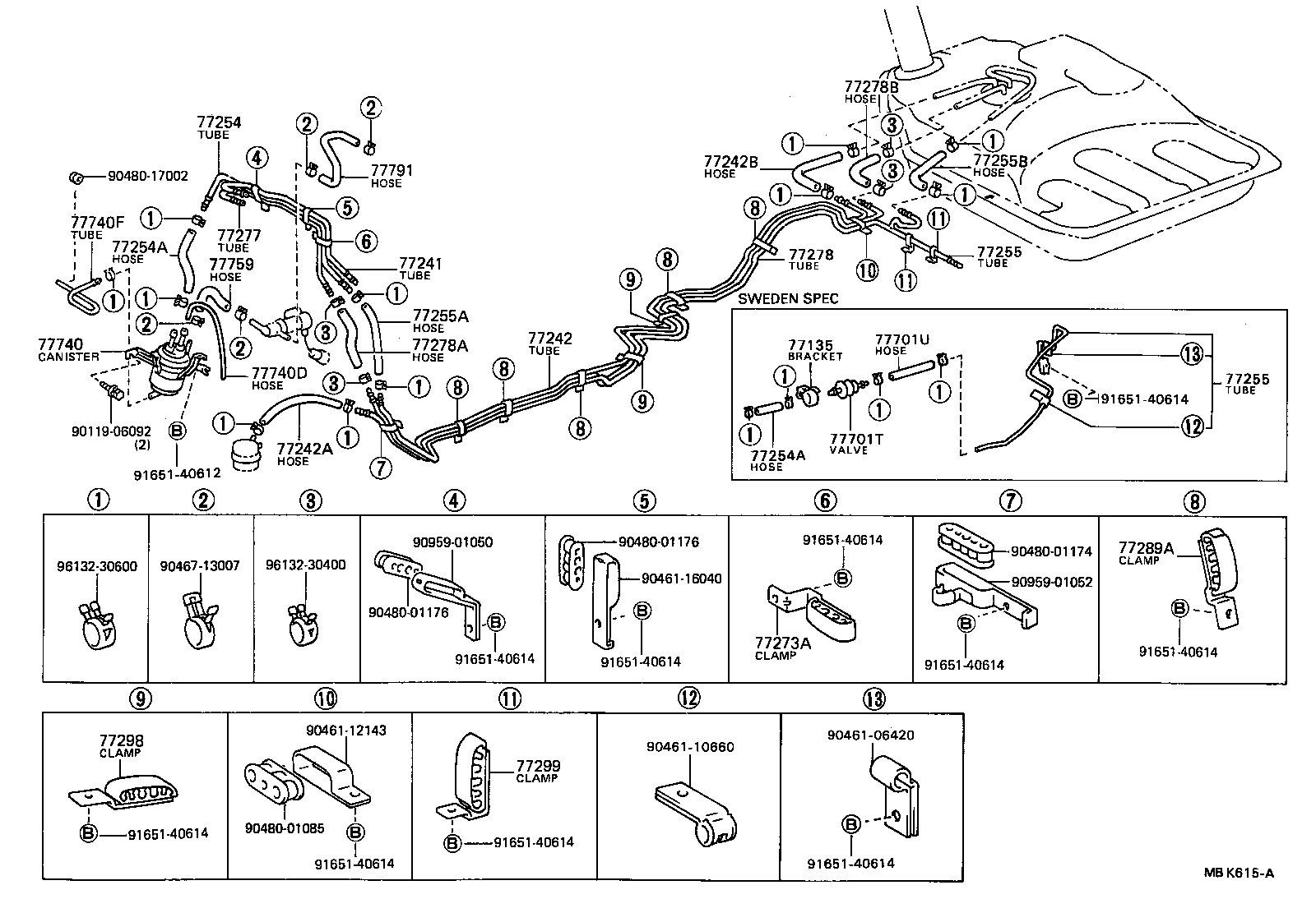  TERCEL |  FUEL TANK TUBE