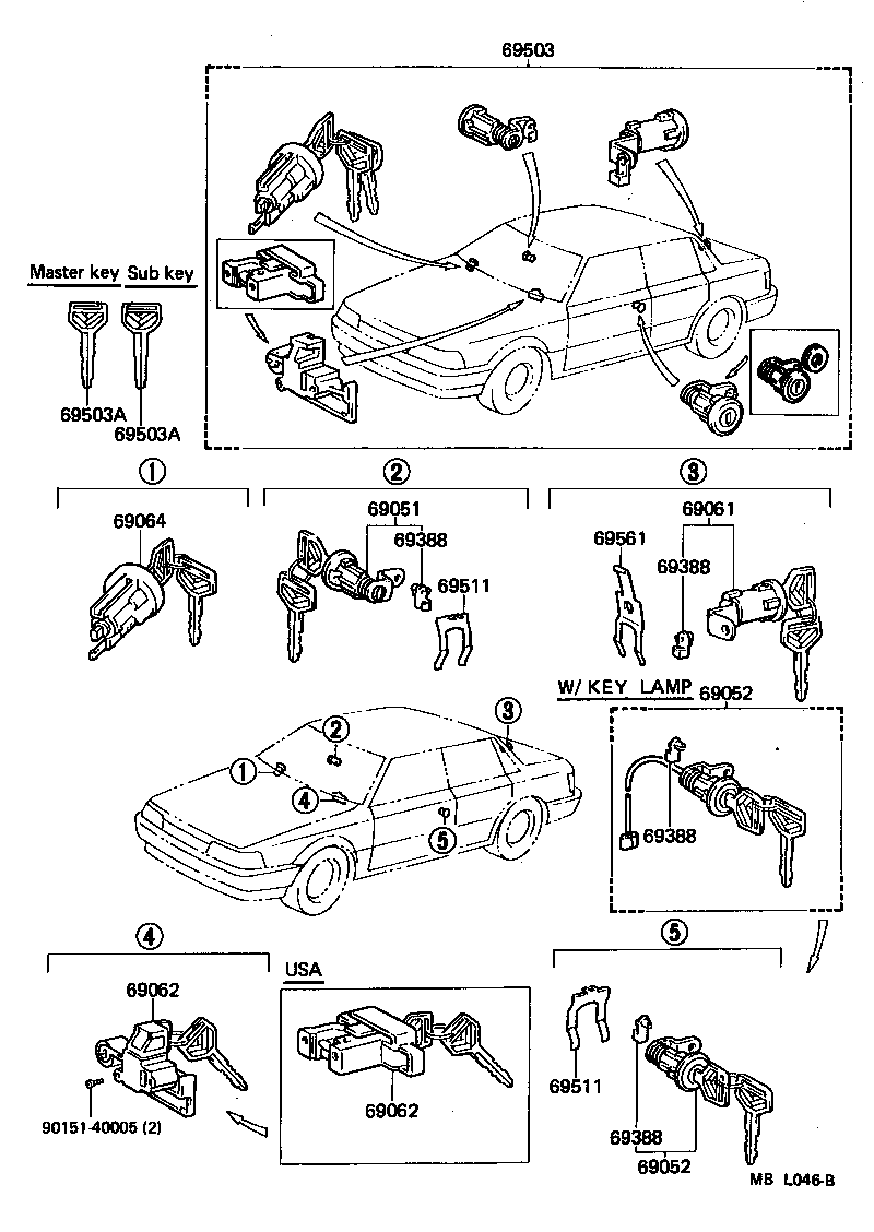  CAMRY |  LOCK CYLINDER SET