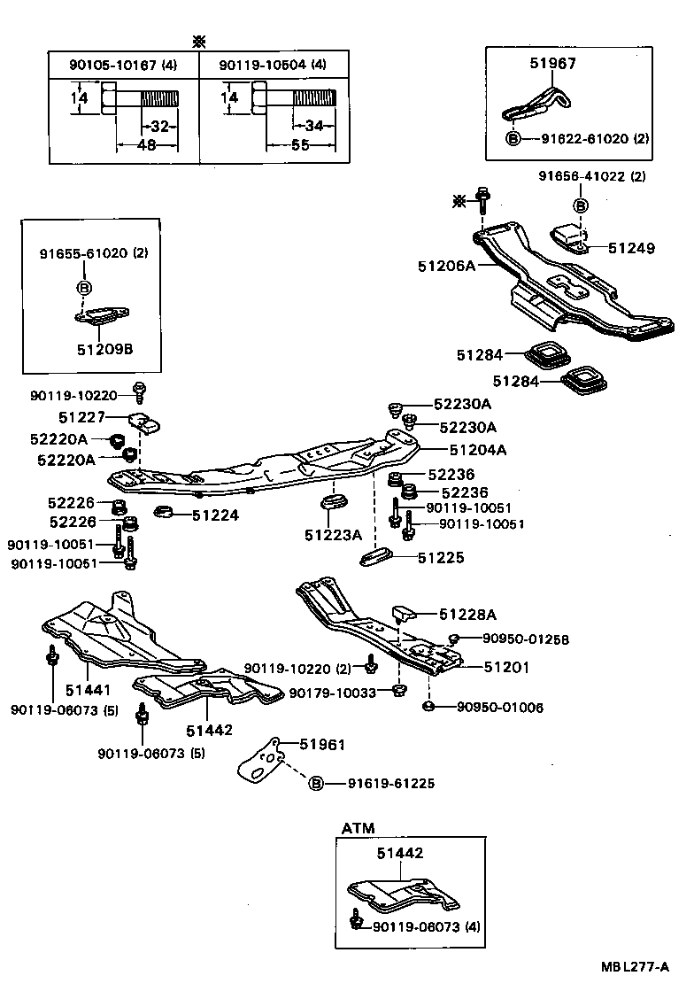  CAMRY |  SUSPENSION CROSSMEMBER UNDER COVER