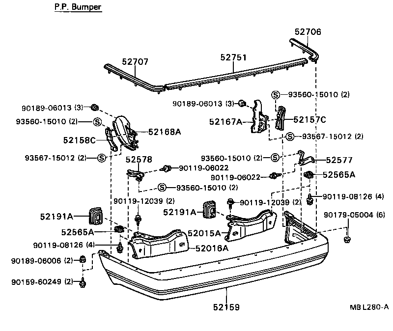  CAMRY |  REAR BUMPER BUMPER STAY