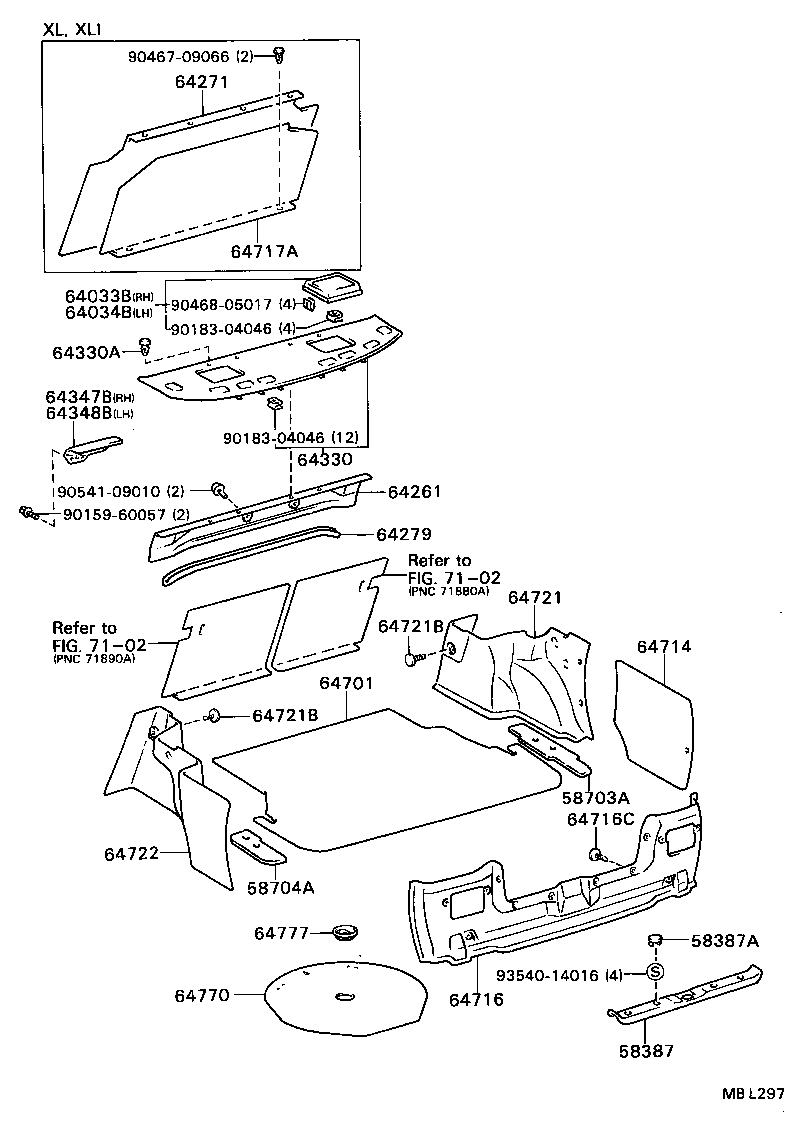 CAMRY | PACKAGE TRAY PANEL LUGGAGE COMPARTMENT MAT