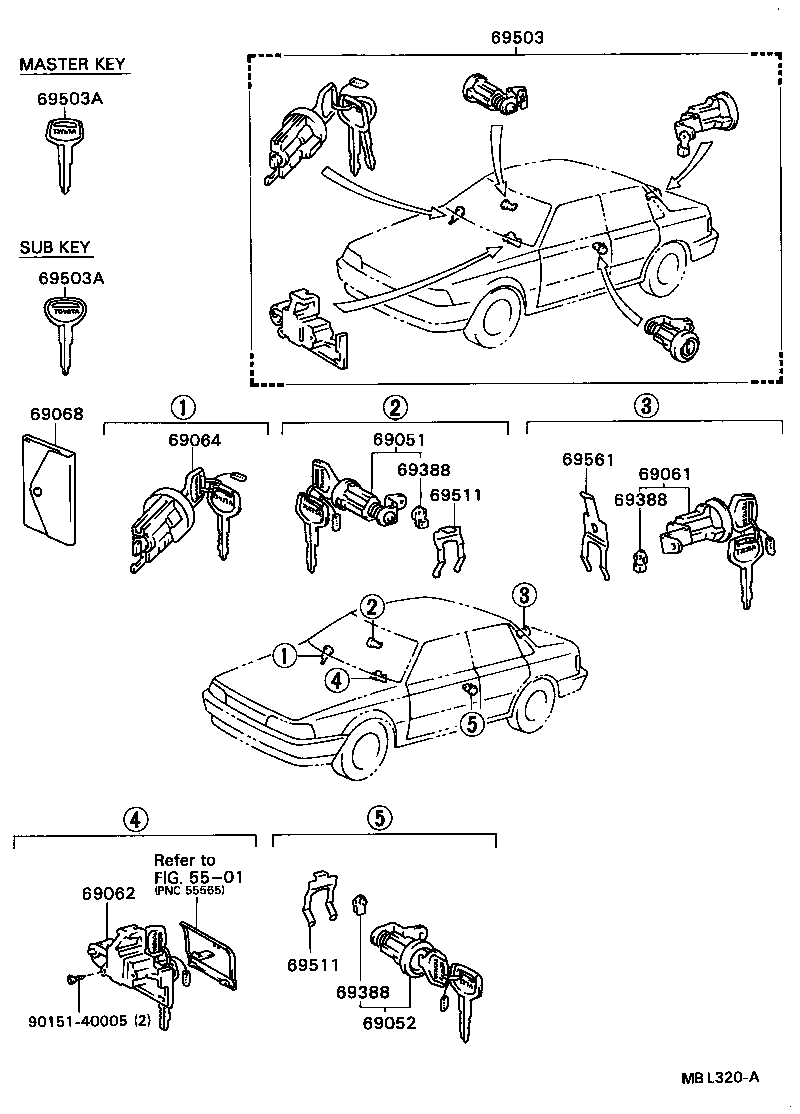  CAMRY |  LOCK CYLINDER SET