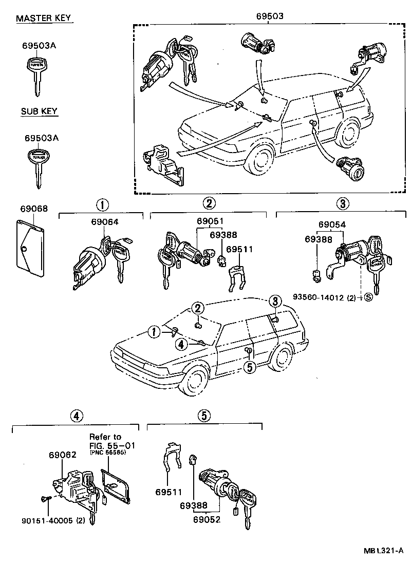  CAMRY |  LOCK CYLINDER SET