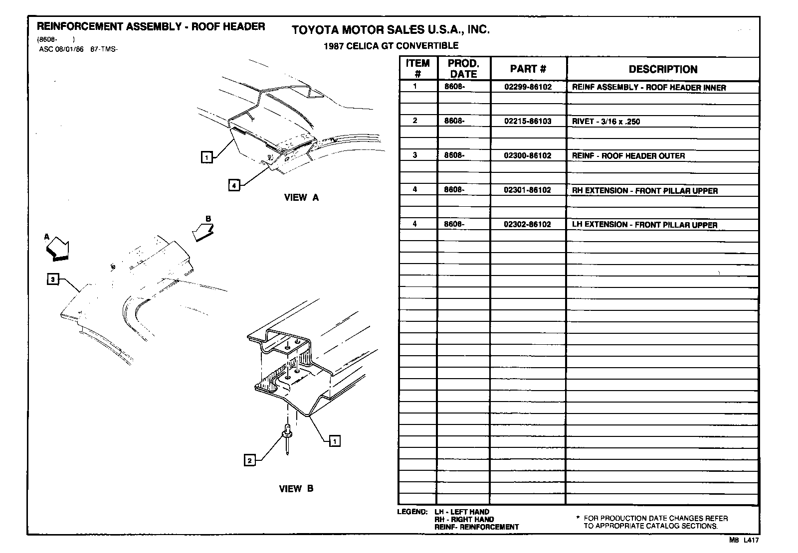  CELICA |  CELICA CONVERTIBLE PARTS