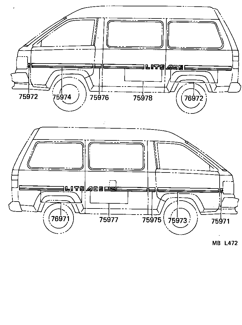  LITEACE VAN WAGON |  BODY STRIPE