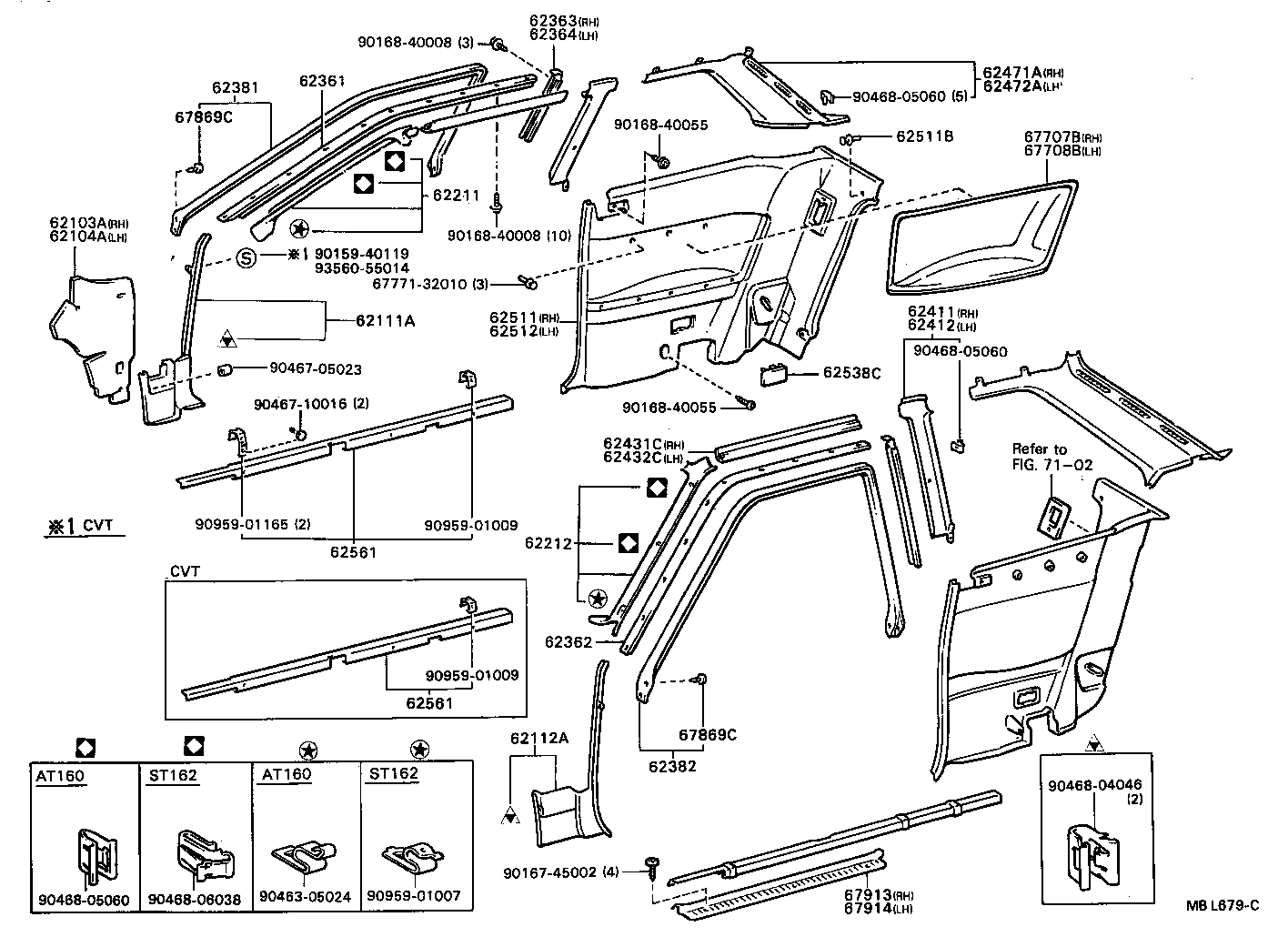  CELICA |  INSIDE TRIM BOARD DOOR OPENING TRIM MOULDING