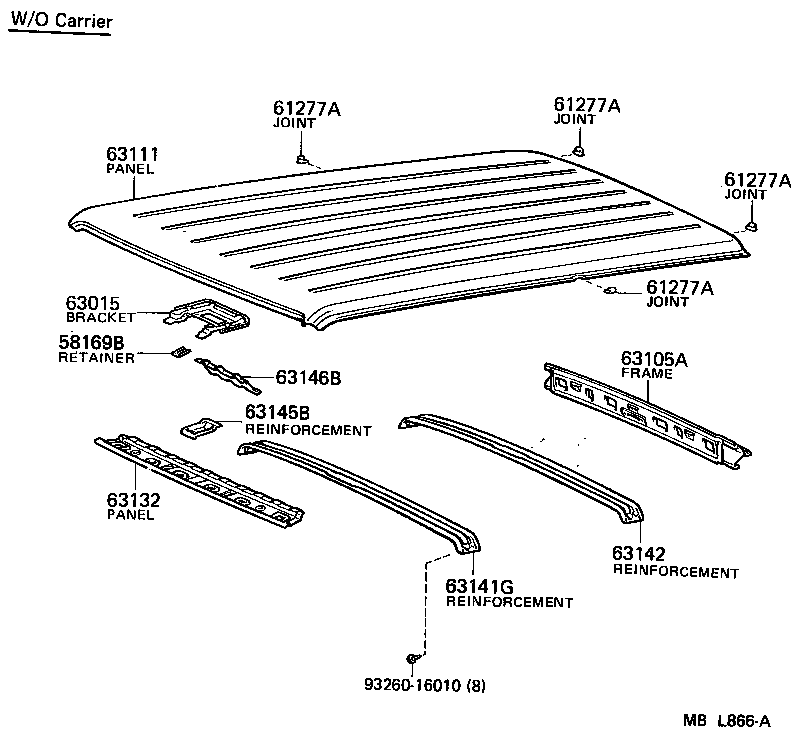  LAND CRUISER 60 62 |  ROOF PANEL BACK PANEL