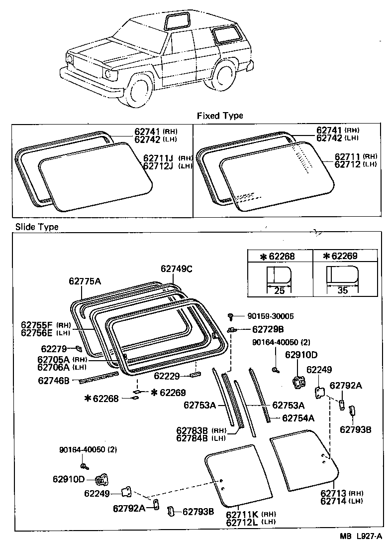  LAND CRUISER 60 62 |  SIDE WINDOW