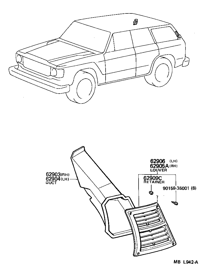  LAND CRUISER 60 62 |  REAR VENTILATOR ROOF VENTILATOR