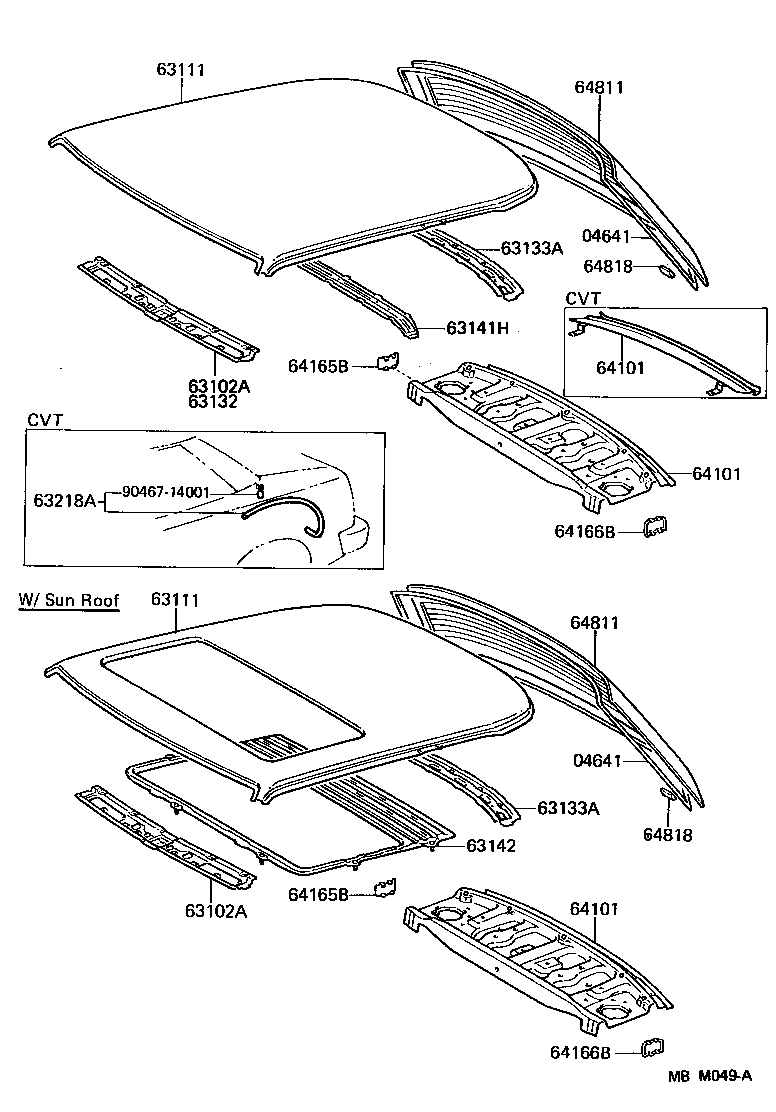  CELICA |  ROOF PANEL BACK WINDOW GLASS