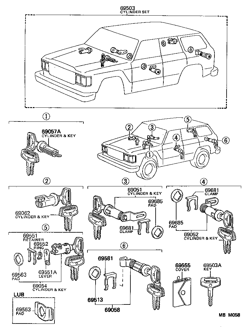  LAND CRUISER 60 62 |  LOCK CYLINDER SET