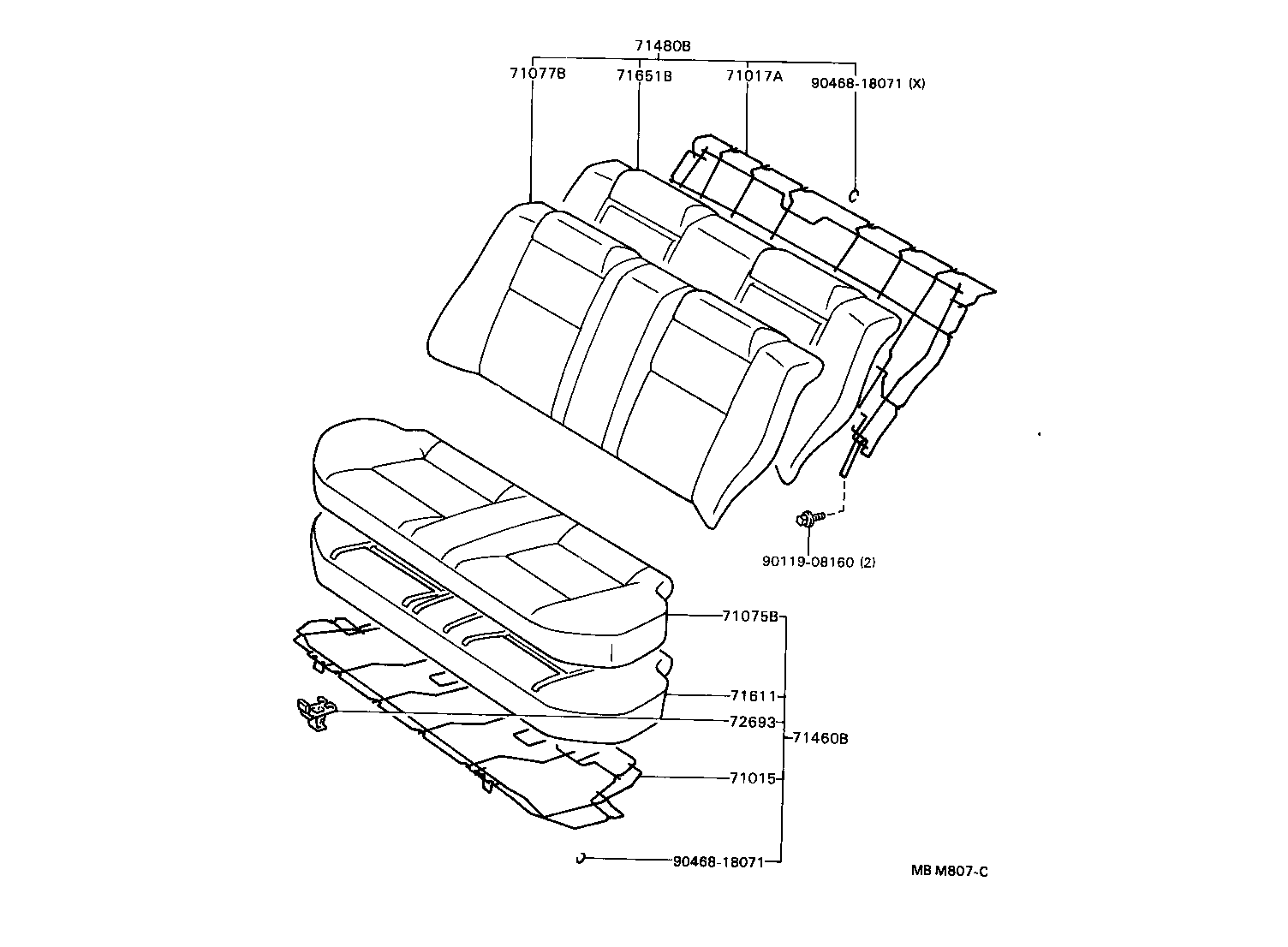  CARINA 2 |  REAR SEAT SEAT TRACK