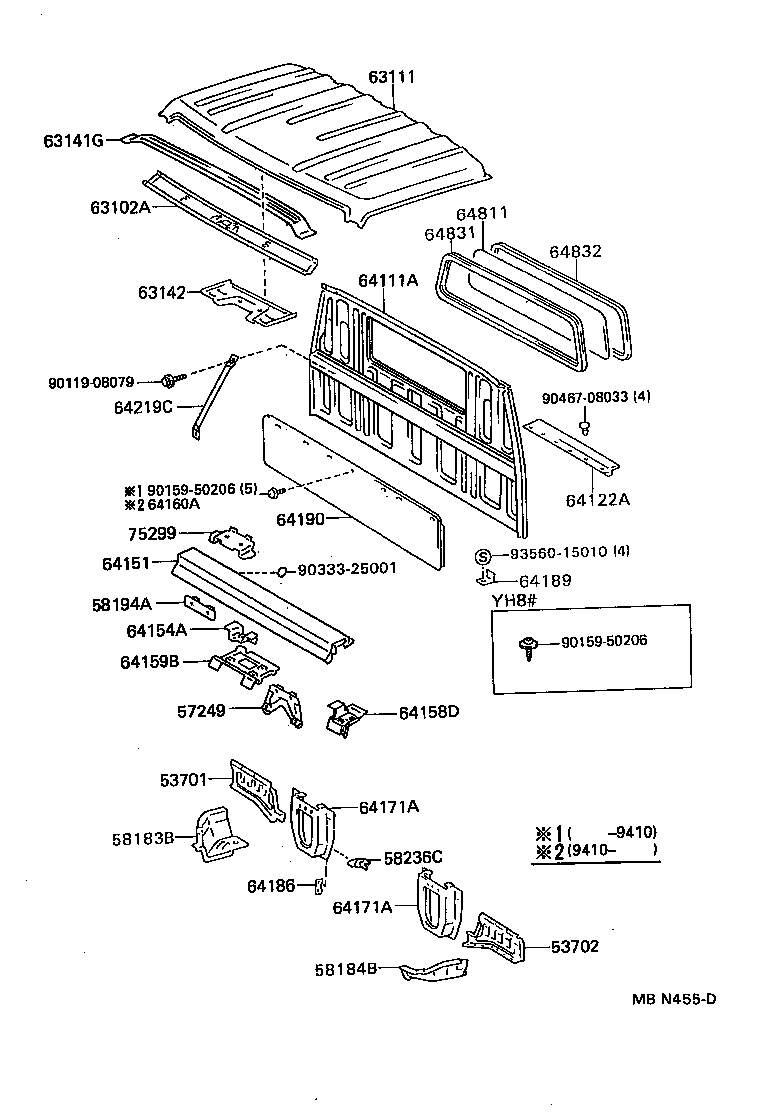  DYNA100 |  ROOF PANEL BACK PANEL