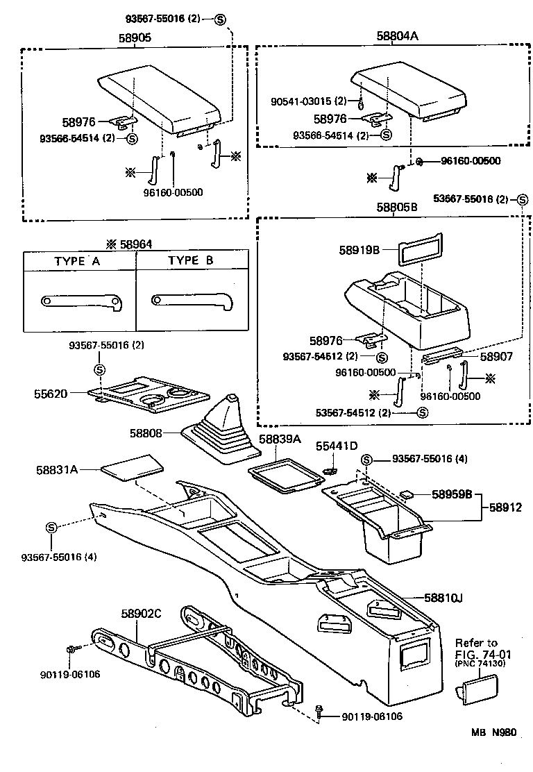  CAMRY JPP |  CONSOLE BOX BRACKET