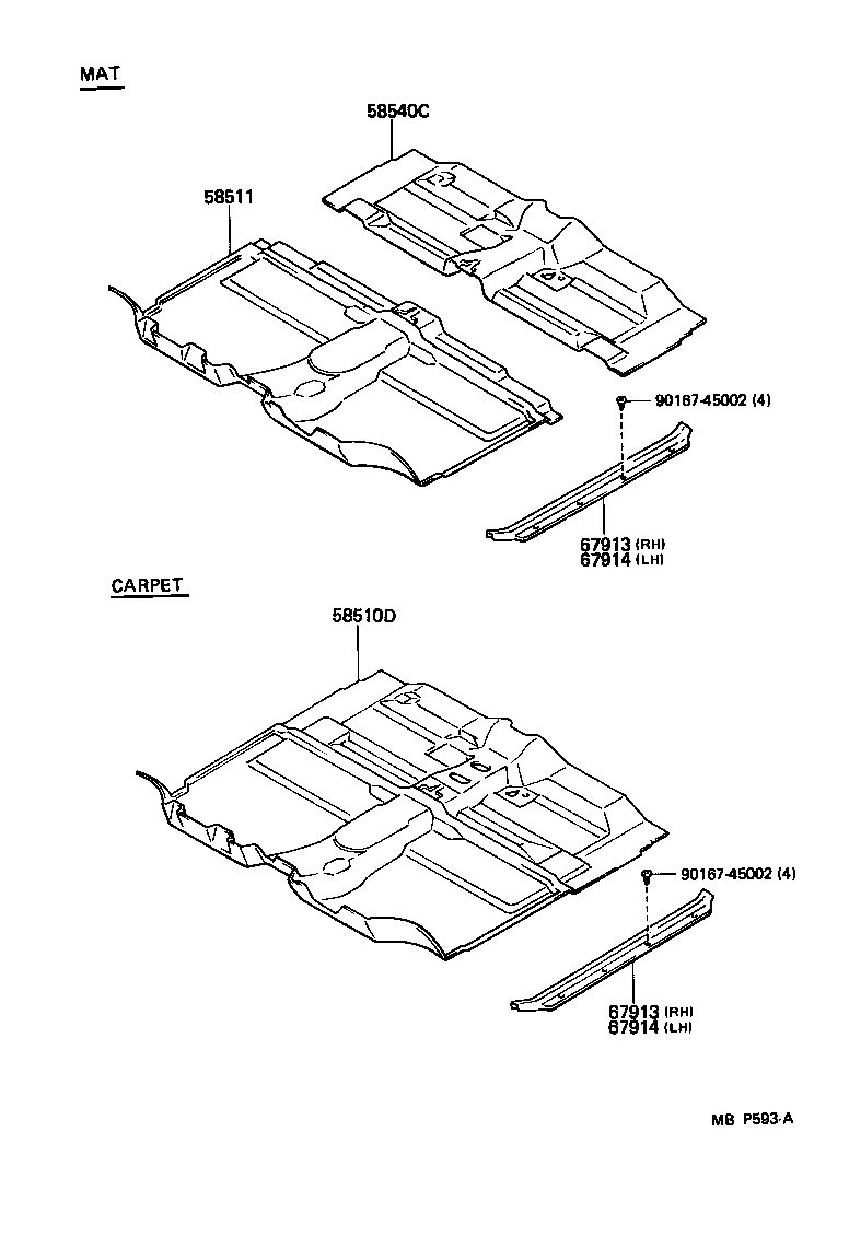  4 RUNNER TRUCK |  FLOOR MAT SILENCER PAD