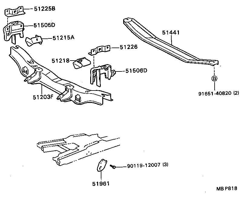  MODEL F |  SUSPENSION CROSSMEMBER UNDER COVER