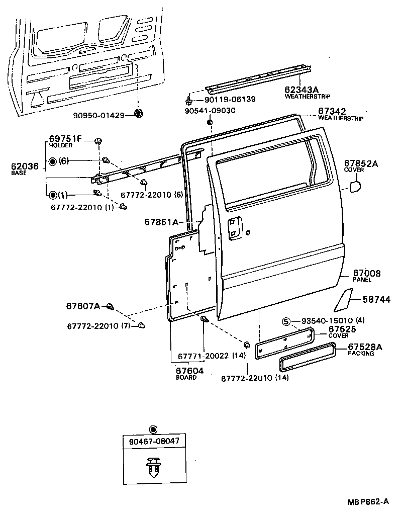  MODEL F |  REAR DOOR PANEL GLASS