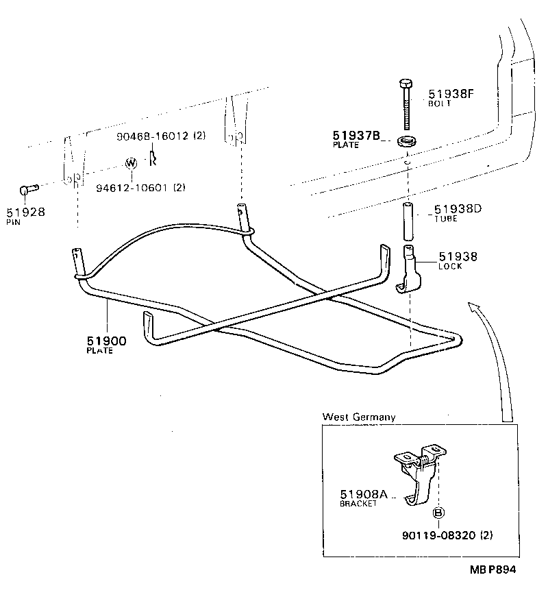  MODEL F |  SPARE WHEEL CARRIER