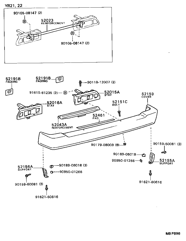  MODEL F |  REAR BUMPER BUMPER STAY