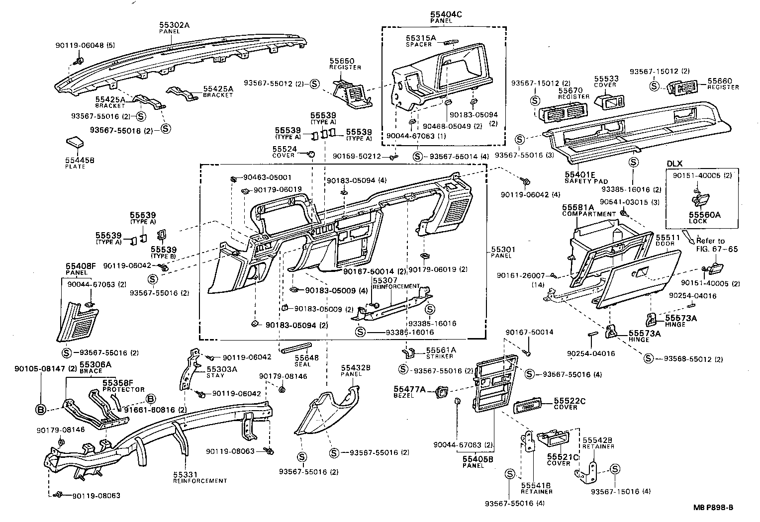  MODEL F |  INSTRUMENT PANEL GLOVE COMPARTMENT