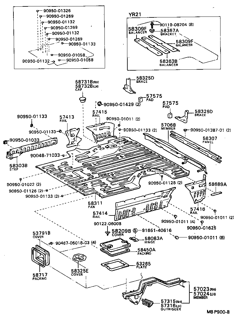  MODEL F |  REAR FLOOR PANEL REAR FLOOR MEMBER