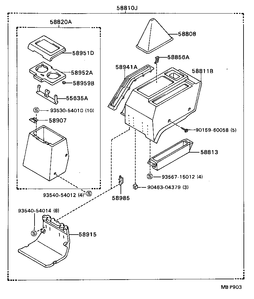  MODEL F |  CONSOLE BOX BRACKET