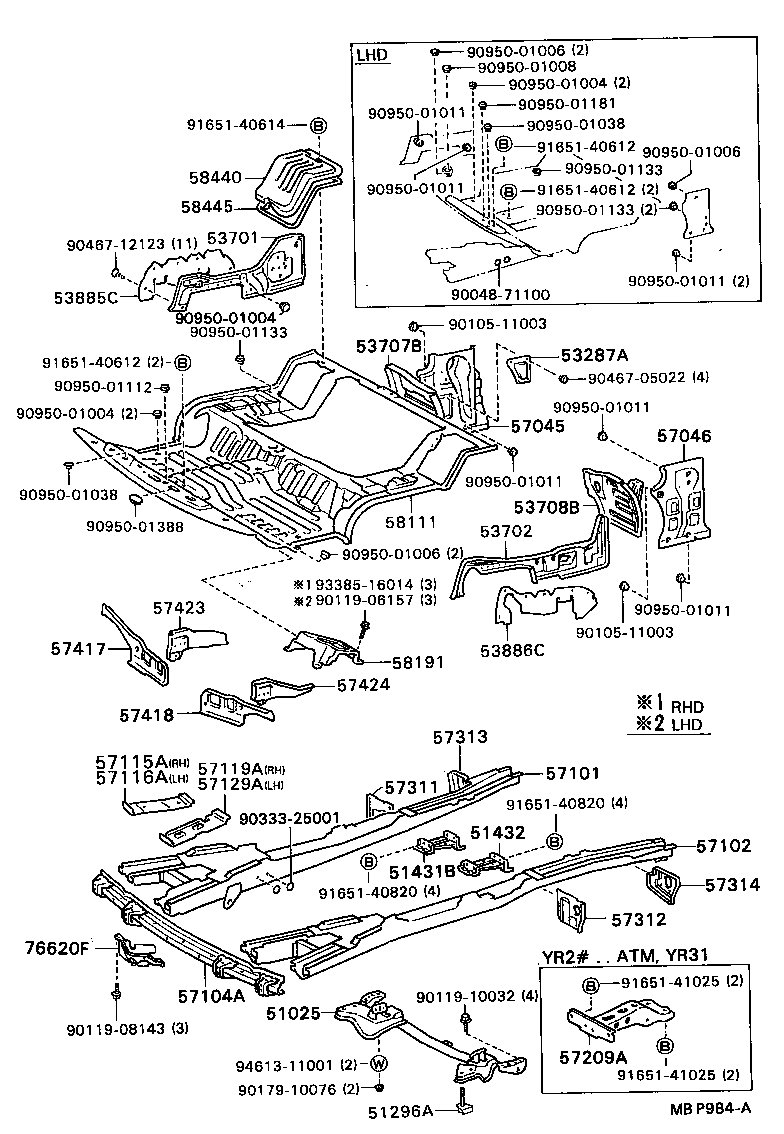  MODEL F |  FRONT FLOOR PANEL FRONT FLOOR MEMBER