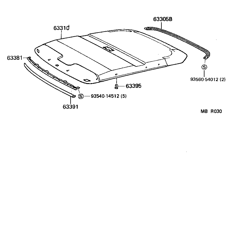  TERCEL |  ROOF HEADLINING SILENCER PAD