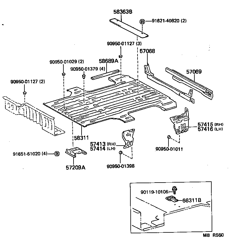  LITEACE VAN WAGON |  REAR FLOOR PANEL REAR FLOOR MEMBER