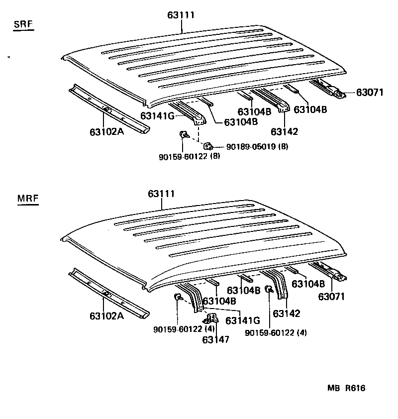  LITEACE VAN WAGON |  ROOF PANEL BACK PANEL