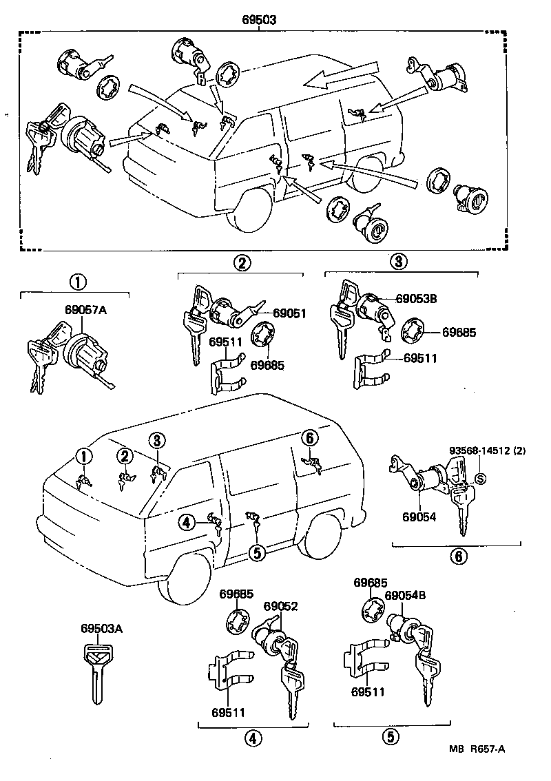  LITEACE VAN WAGON |  LOCK CYLINDER SET