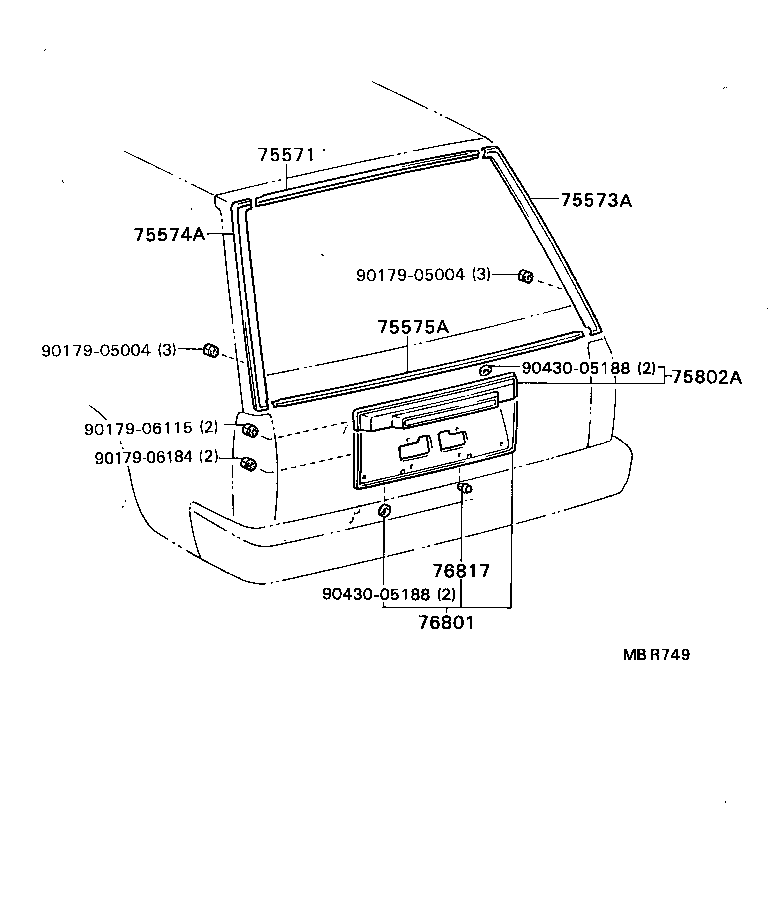  CRESSIDA WAGON |  REAR MOULDING