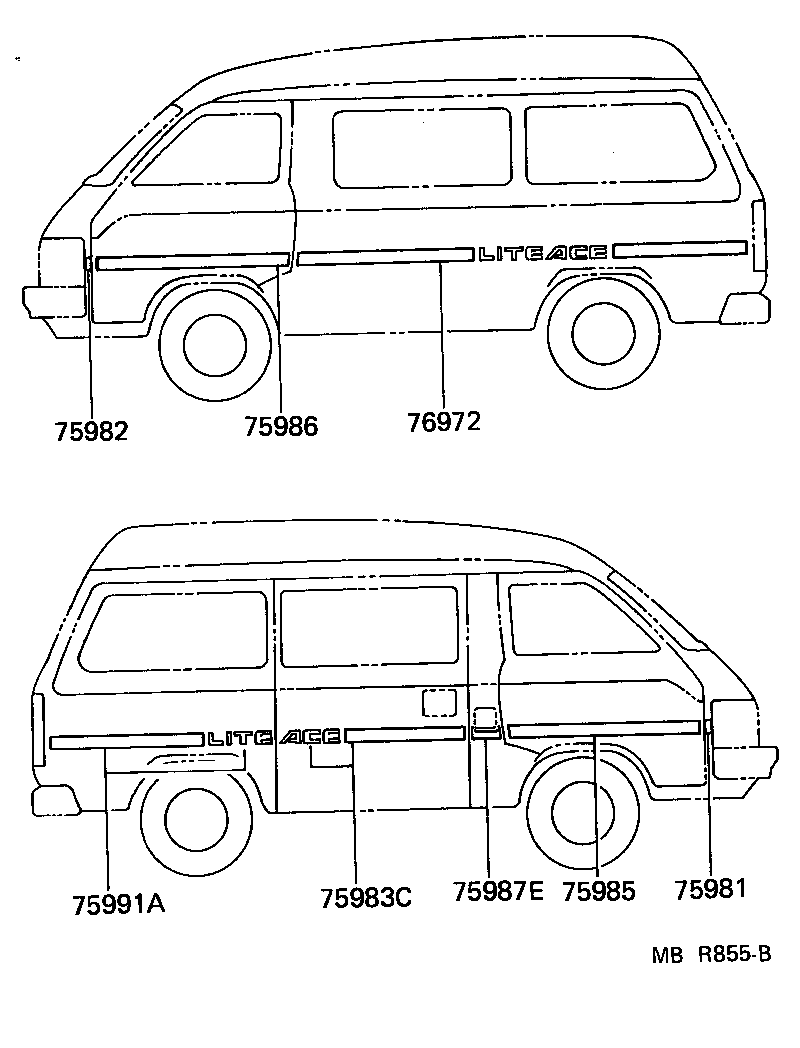  LITEACE VAN WAGON |  BODY STRIPE