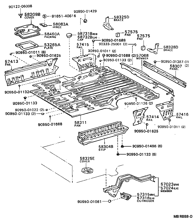  MODEL F |  REAR FLOOR PANEL REAR FLOOR MEMBER