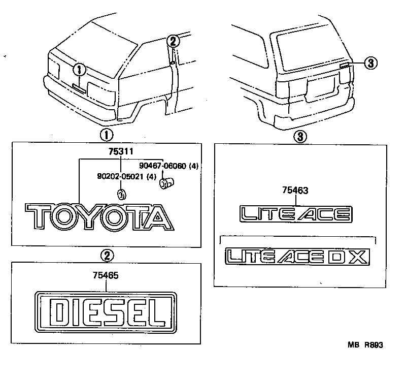  LITEACE VAN WAGON |  EMBLEM NAME PLATE