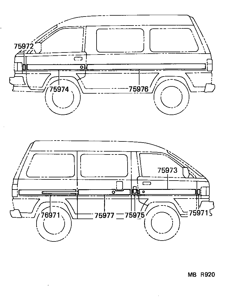  LITEACE VAN WAGON |  BODY STRIPE